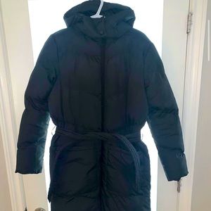 Zara | long black puffer jacket!